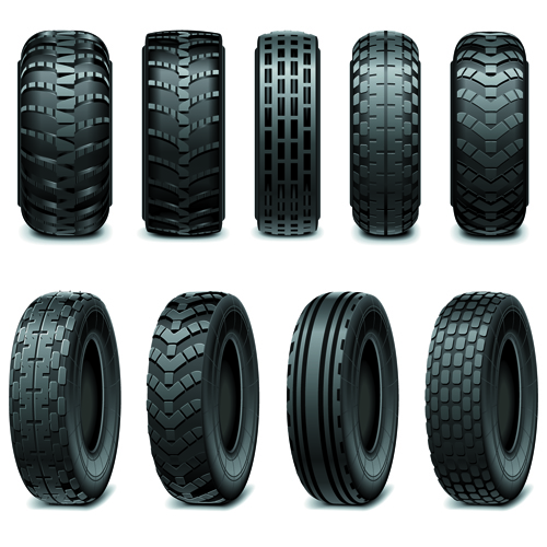 Creative car tires vector design 01