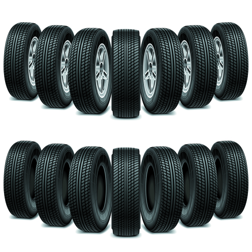 Creative car tires vector design 04