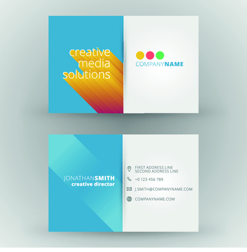 Creative cards business media vector set 03
