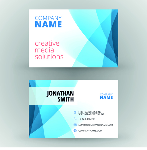 Creative cards business media vector set 04