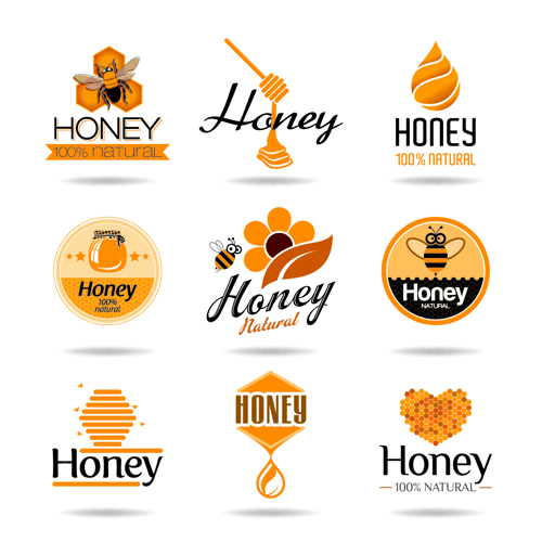 Creative honey logos desing vector 01
