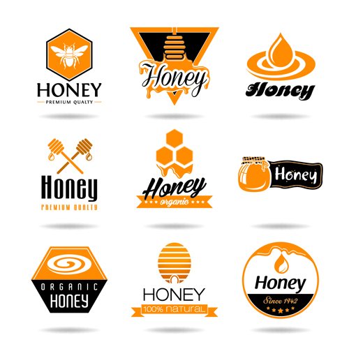 Creative honey logos desing vector 02