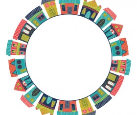 Creative house frame vector material 01