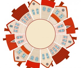 Creative house frame vector material 02