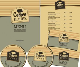 Creative menu with list and cards vector 02