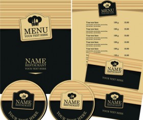 Creative menu with list and cards vector 03