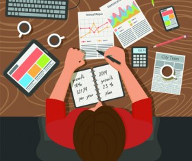 Creative office working design vector set 01