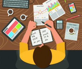 Creative office working design vector set 02