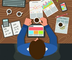 Creative office working design vector set 03