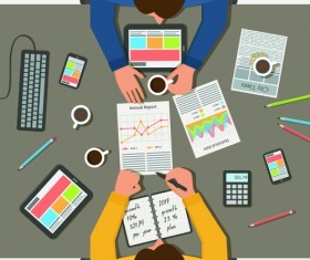 Creative office working design vector set 05