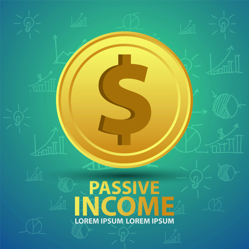 Creative passive income money background vector 03