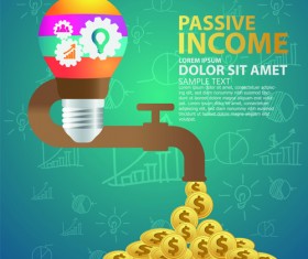 Creative passive income money background vector 04