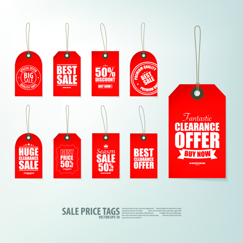 Creative sale price tags vector set 01