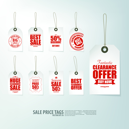 Creative sale price tags vector set 02