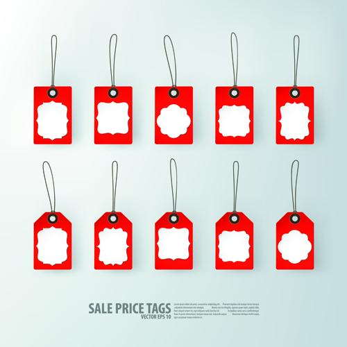 Creative sale price tags vector set 03