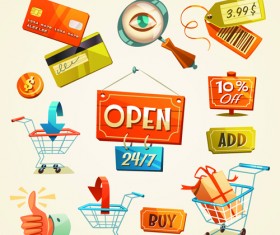 Creative shopping elements set vecter 01