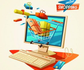Creative shopping elements set vecter 02