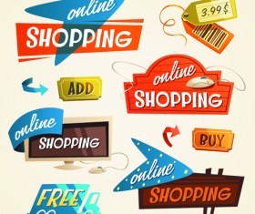 Creative shopping elements set vecter 03