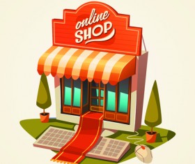 Creative shopping elements set vecter 04