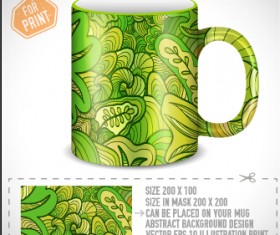 Cup print abstract pattern vector 01