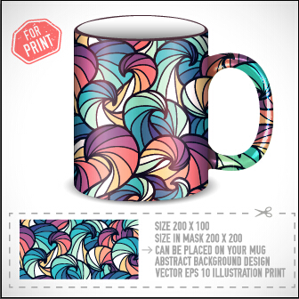 Cup print abstract pattern vector 02