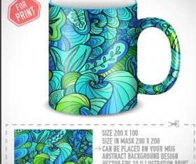 Cup print abstract pattern vector 03