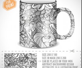Cup print abstract pattern vector 04