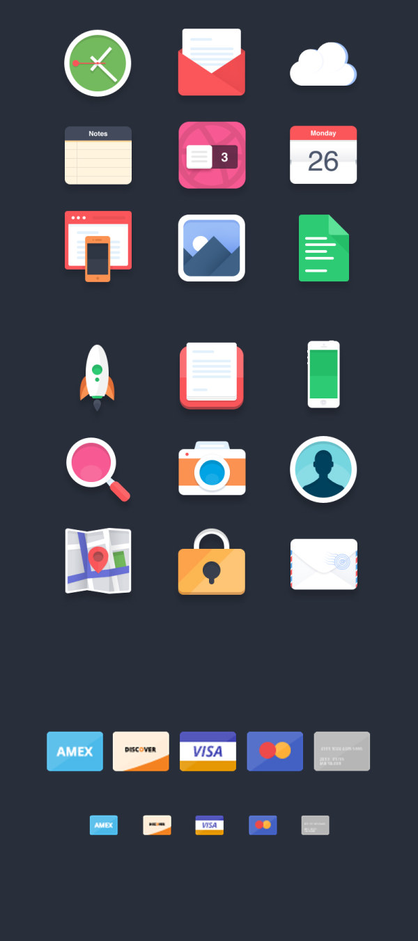 Cute app and credit card icons
