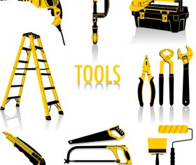 Different construction tools set vector
