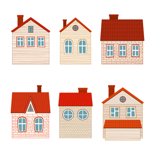 Different house set vector 01