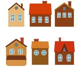 Different house set vector 02