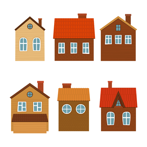 Different house set vector 02