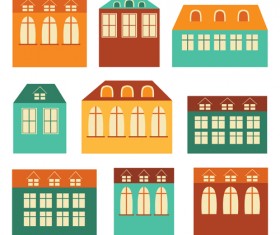 Different house set vector 05