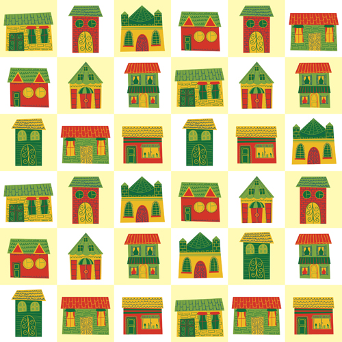 Different house set vector 06