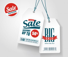 Discounts sale white tags vector