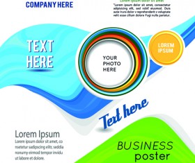 Dynamic wave business style brochure cover vector 02