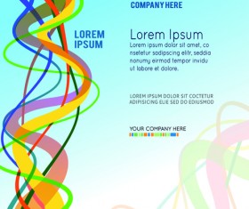 Dynamic wave business style brochure cover vector 05