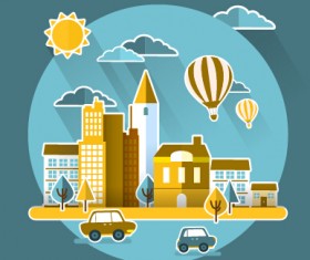 Eco green concept city vector template free download