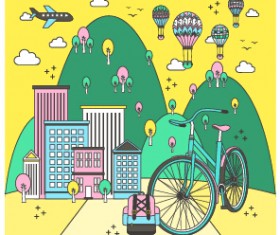 Eco city concept template vector 04