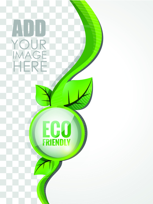 Eco style brochure with flyer cover vector 01