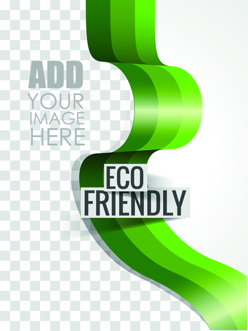 Eco style brochure with flyer cover vector 02
