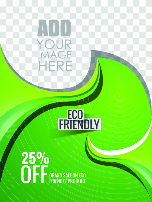 Eco style brochure with flyer cover vector 03