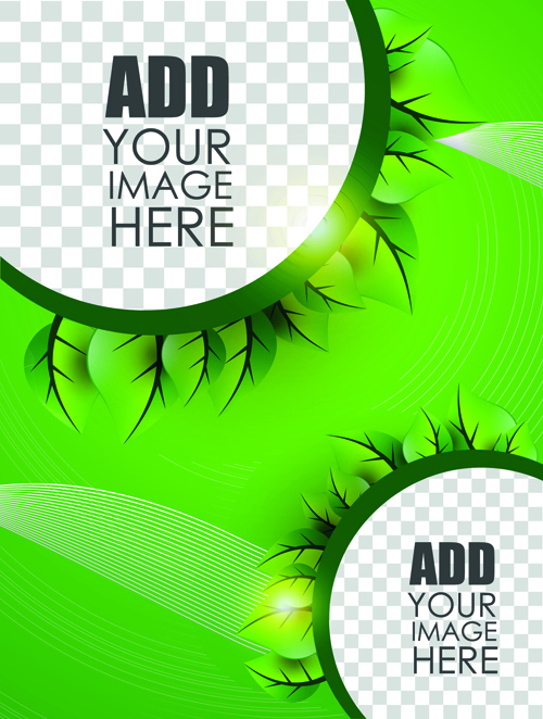 Eco style brochure with flyer cover vector 05