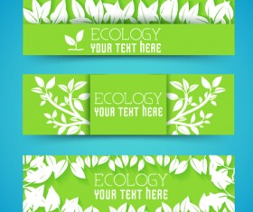 Ecology banner green style vector 01