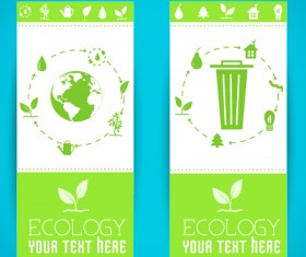 Ecology banner green style vector 03