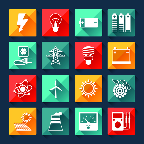 Electricity icons creative vector 01