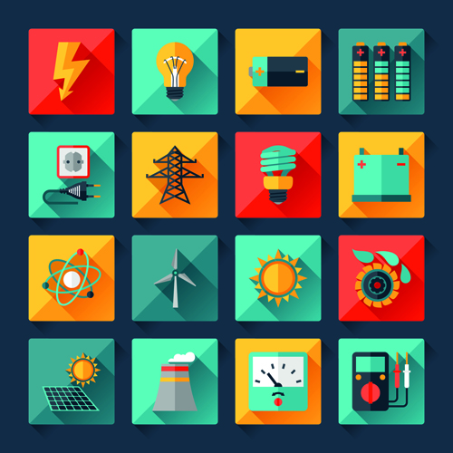 Electricity icons creative vector 02