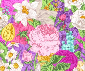 Elegant retro floral vector seamless pattern 01