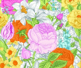Elegant retro floral vector seamless pattern 02