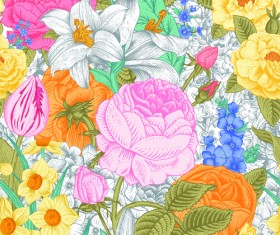 Elegant retro floral vector seamless pattern 03